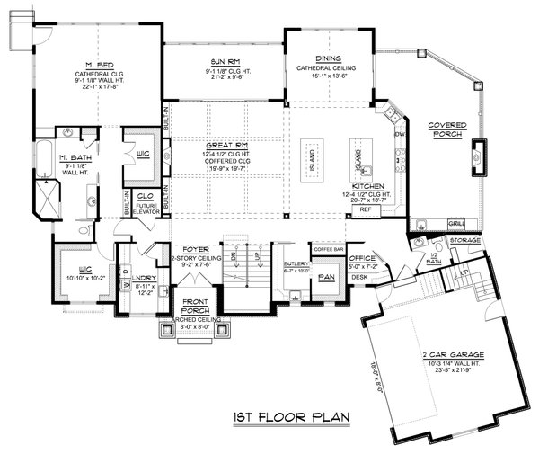 Craftsman Floor Plan - Main Floor Plan #1064-315