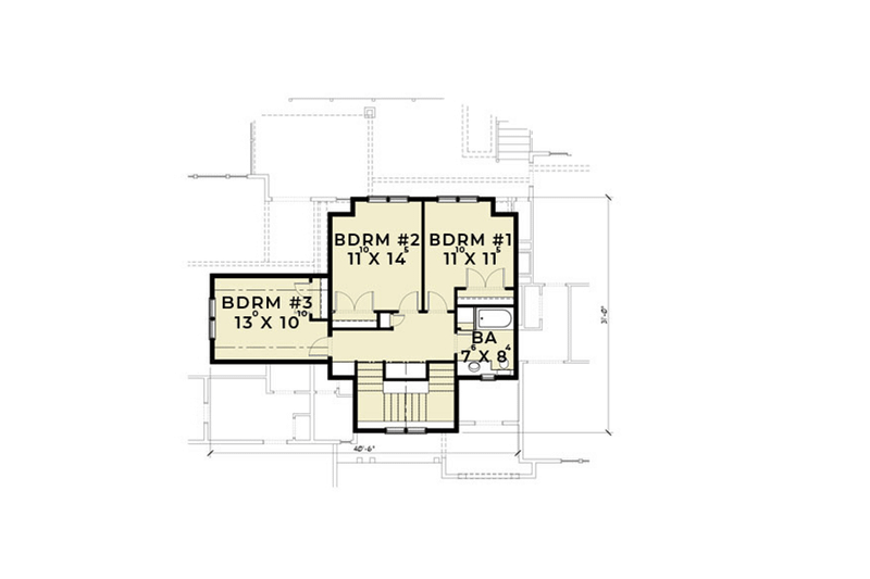 House Blueprint - Floor Plan - Upper Floor for European House Plan #1070-6 - 5 bed, 4 bath