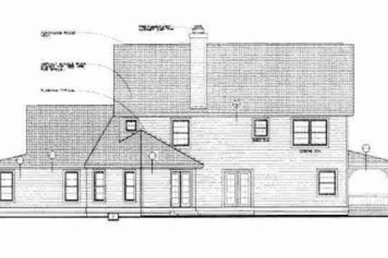 Home Plan - Exterior - Rear Elevation for Country House Plan #72-334 - 4 bed, 3 bath