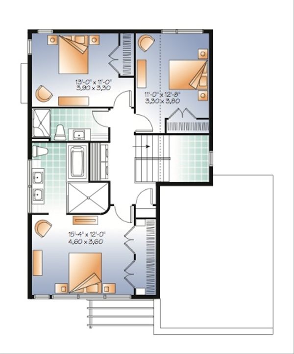 Modern Floor Plan - Upper Floor Plan #23-2236