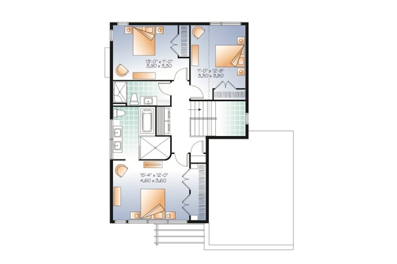 Dream House Plan - Floor Plan - Upper Floor for Modern House Plan #23-2236 - 3 bed, 2.5 bath