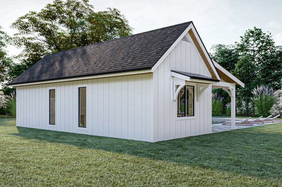 Exterior - Rear Elevation for Modern House Plan #455-650, 1 bath