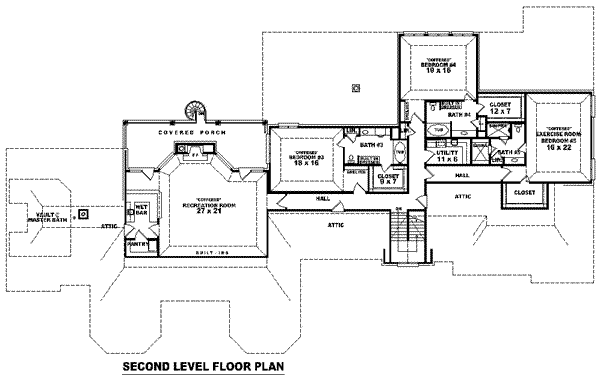 European Floor Plan - Upper Floor Plan #81-1361