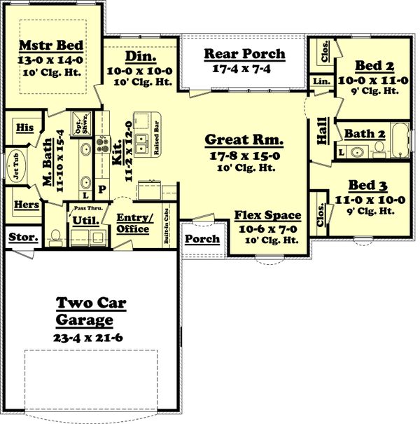Home Plan - Ranch Floor Plan - Main Floor Plan #430-59