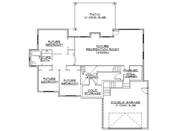 Home Plan - Traditional Floor Plan - Lower Floor Plan #5-252