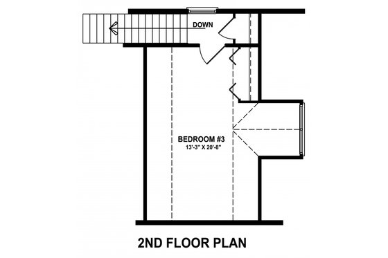 Floor Plan - Upper Floor for Craftsman House Plan #1057-12 - 3 bed, 2.5 bath