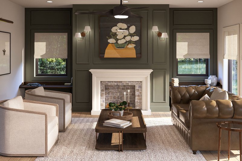 House Design - Interior - Family Room 1 for Colonial House Plan #455-332 - 4 bed, 3.5 bath