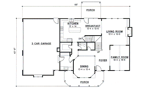 Traditional Floor Plan - Main Floor Plan #67-560