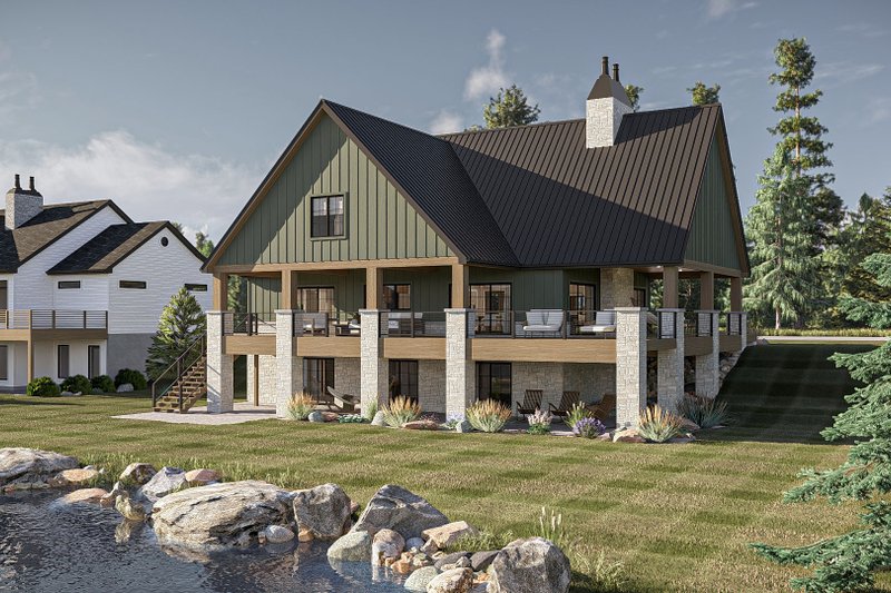 Dream House Plan - Exterior - Rear Elevation 1 for Farmhouse House Plan #455-404 - 3 bed, 3.5 bath