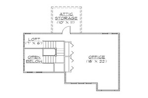 Floor Plan - Upper Floor for Bungalow House Plan #5-384 - 5 bed, 4 bath
