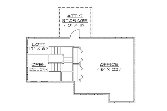 Floor Plan - Upper Floor for Bungalow House Plan #5-384 - 5 bed, 4 bath