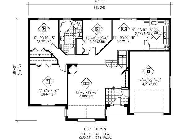 Traditional Floor Plan - Main Floor Plan #25-4136