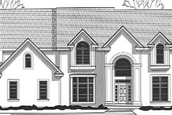 Exterior - Front Elevation for European House Plan #67-622 - 4 bed, 4.5 bath