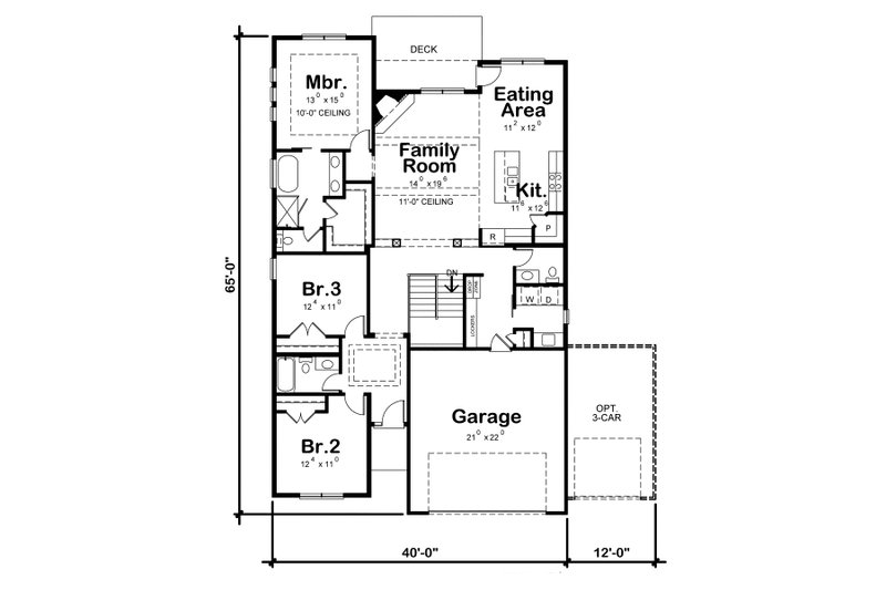 Home Plan - Floor Plan - Main Floor for Mediterranean House Plan #20-2424 - 3 bed, 3 bath