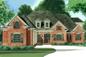Colonial Exterior - Front Elevation Plan #1054-27