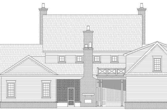 Exterior - Rear Elevation 1 for Traditional House Plan #932-449 - 6 bed, 5 bath