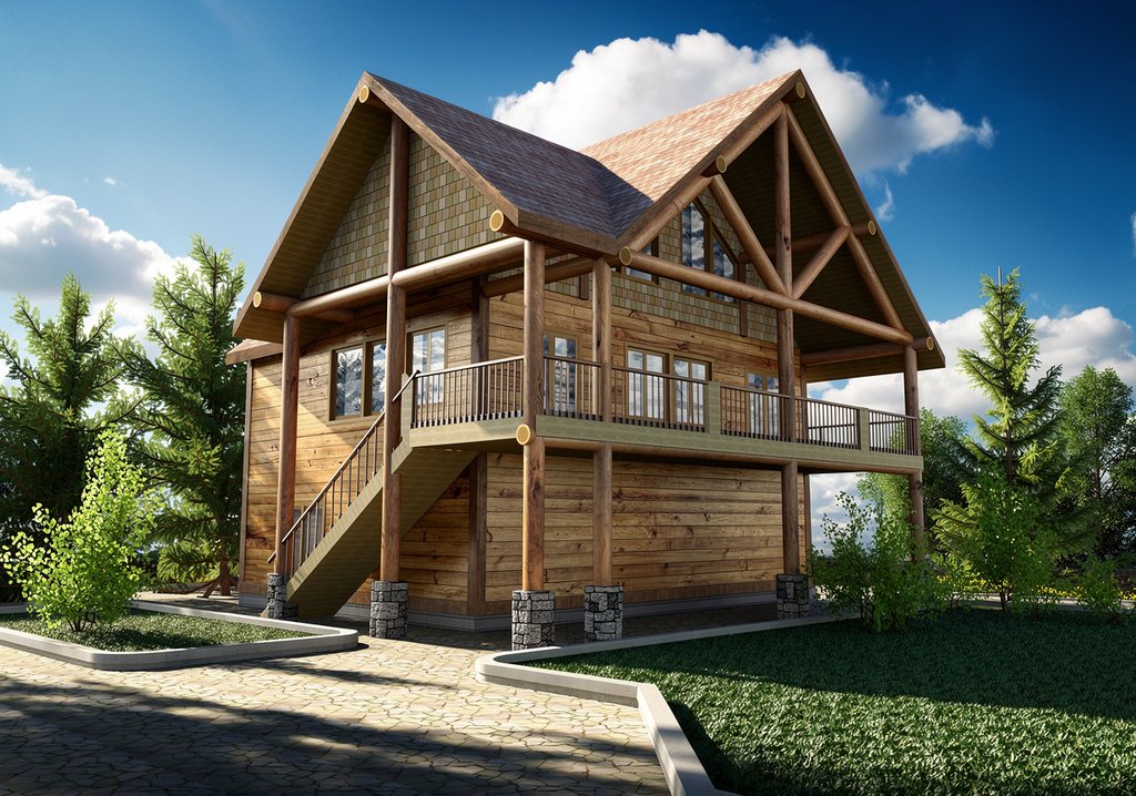 Exterior - Front Elevation 2 for Modern House Plan #117-240 - 2 bed, 1 bath