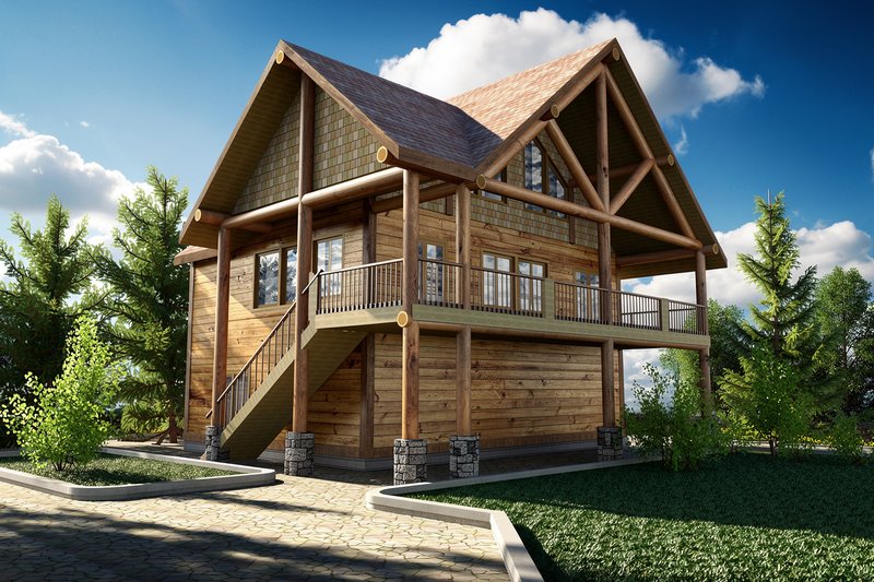 Home Plan - Exterior - Front Elevation 2 for Modern House Plan #117-240 - 2 bed, 1 bath