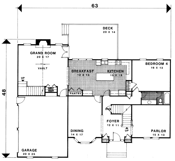 Dream House Plan - European Floor Plan - Main Floor Plan #56-211
