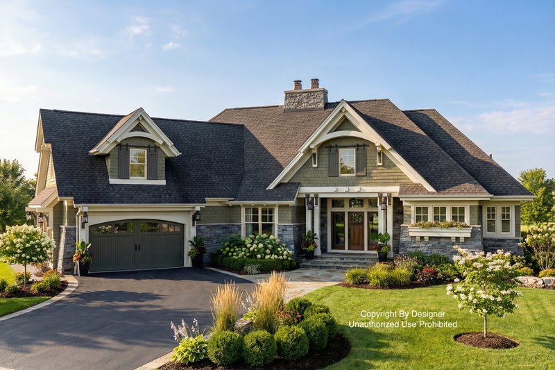 Architectural House Design - Craftsman Exterior - Front Elevation Plan #51-573