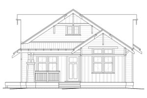 Exterior - Front Elevation 4 for Craftsman House Plan #895-54 - 2 bed, 2 bath