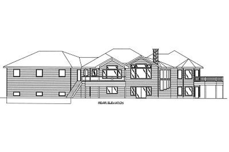 House Blueprint - Exterior - Rear Elevation for Bungalow House Plan #117-518 - 5 bed, 3.5 bath