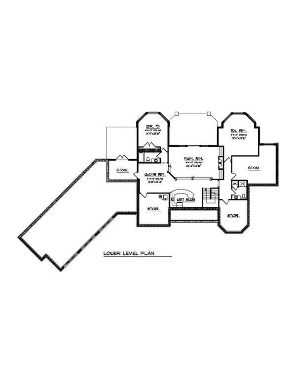 Home Plan - Ranch Floor Plan - Lower Floor Plan #70-1555