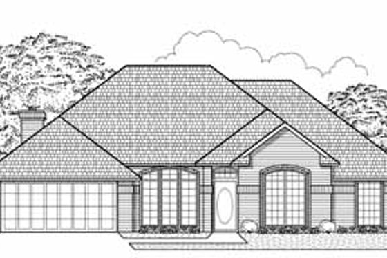 Exterior - Front Elevation for Traditional House Plan #65-163 - 4 bed, 3 bath