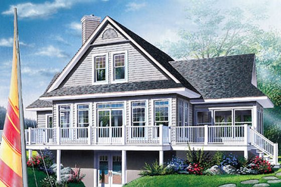 Exterior - Rear Elevation for Traditional House Plan #23-385 - 3 bed, 2 bath