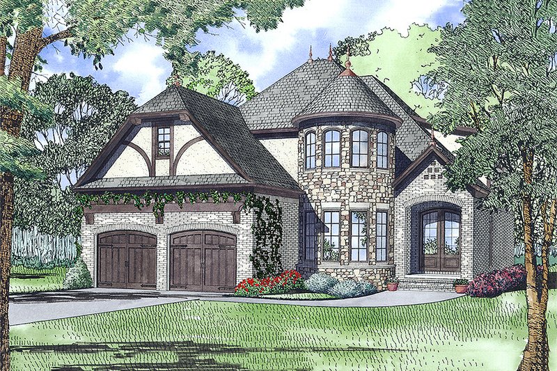 Architectural House Design - European Exterior - Front Elevation Plan #17-2566
