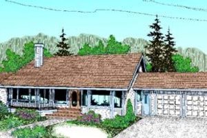 Ranch Exterior - Front Elevation Plan #60-362