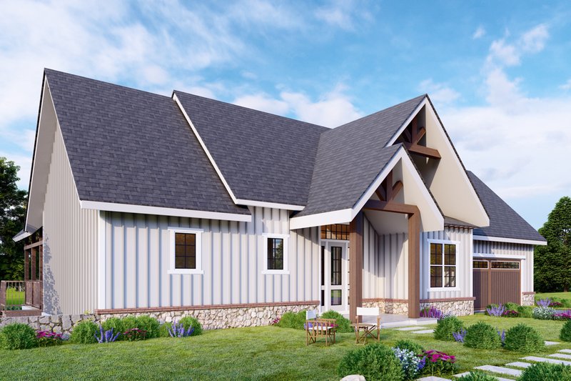 Dream House Plan - Exterior - Front Elevation 3 for Craftsman House Plan #54-562 - 4 bed, 3 bath