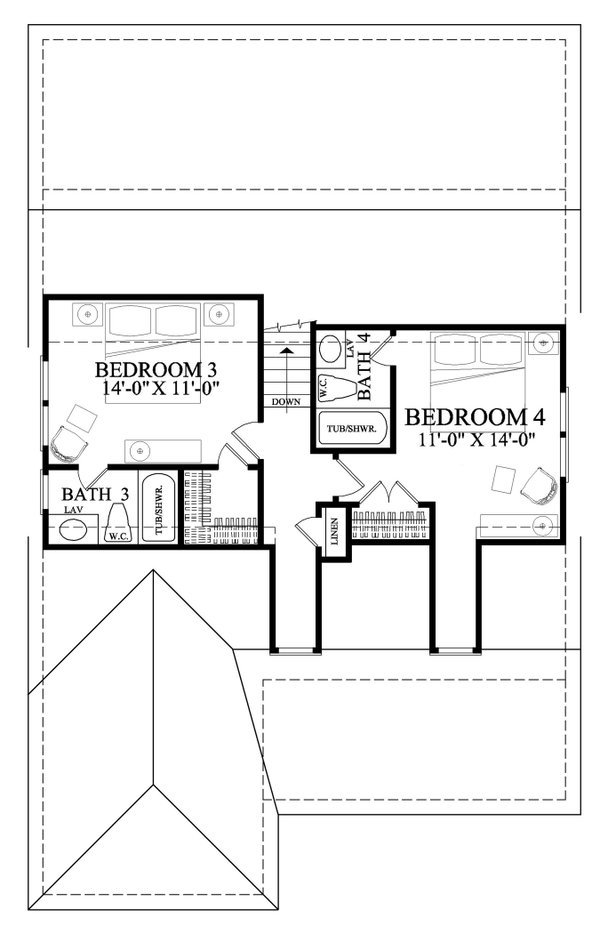Cottage Floor Plan - Upper Floor Plan #137-415