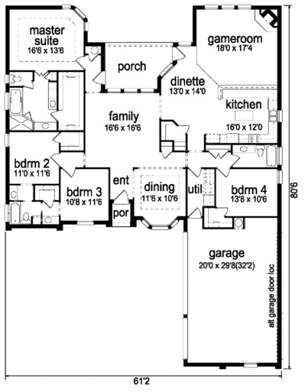 Home Plan - Traditional Floor Plan - Main Floor Plan #84-375