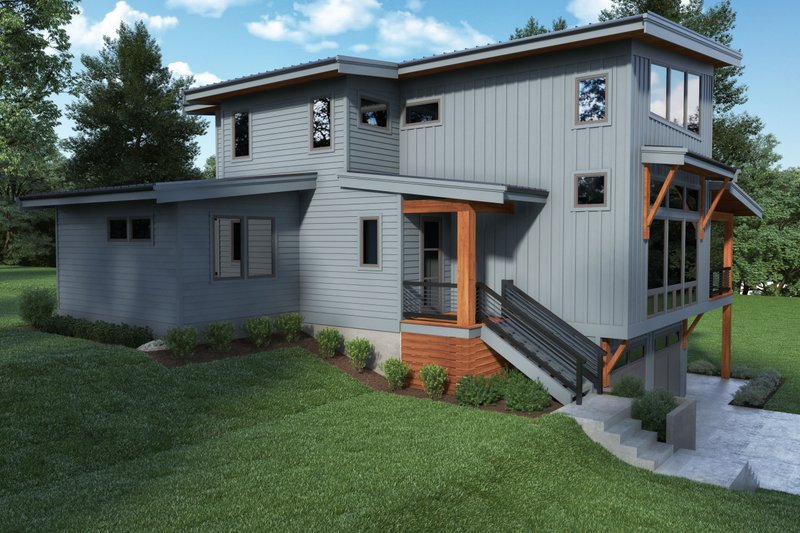 Home Plan - Exterior - Front Elevation 3 for Contemporary House Plan #1070-226 - 3 bed, 3 bath