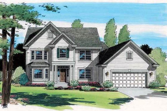 Exterior - Front Elevation for Country House Plan #312-394 - 4 bed, 2.5 bath