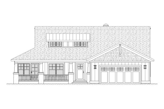 Exterior - Front Elevation 3 for Craftsman House Plan #901-37 - 3 bed, 2.5 bath