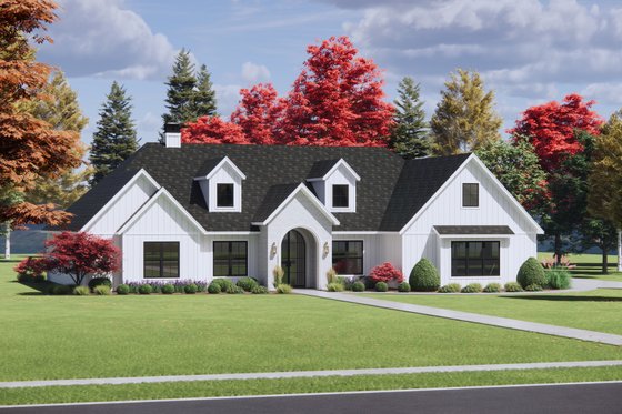 Exterior - Front Elevation 3 for Farmhouse House Plan #1096-127 - 4 bed, 3.5 bath