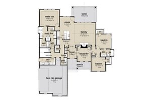 Floor Plan - Main Floor for Cottage House Plan #120-280 - 4 bed, 2.5 bath