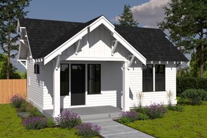 Exterior - Front Elevation for Craftsman House Plan #895-151 - 1 bed, 1 bath