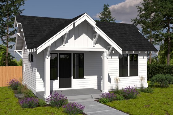 Exterior - Front Elevation for Craftsman House Plan #895-151 - 1 bed, 1 bath