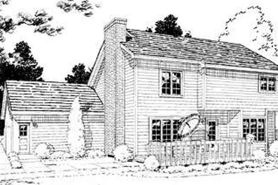 Exterior - Rear Elevation for Traditional House Plan #312-330 - 3 bed, 2.5 bath