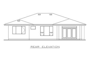 Exterior - Rear Elevation for Modern House Plan #1100-23 - 3 bed, 2 bath