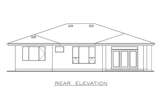 Exterior - Rear Elevation for Modern House Plan #1100-23 - 3 bed, 2 bath