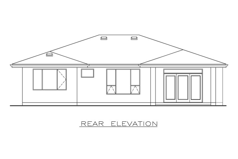 House Design - Exterior - Rear Elevation for Modern House Plan #1100-23 - 3 bed, 2 bath