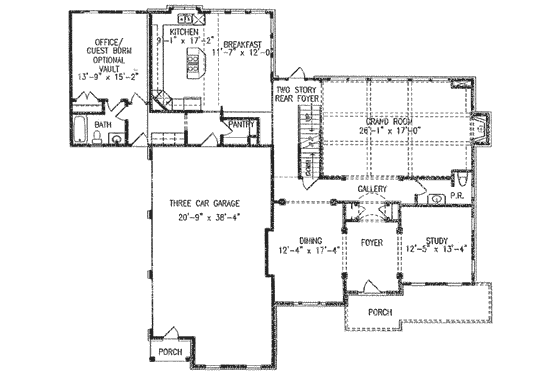 Floor Plan - Main Floor for Traditional House Plan #54-141 - 5 bed, 4.5 bath
