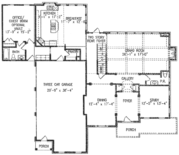 Home Plan - Traditional Floor Plan - Main Floor Plan #54-141