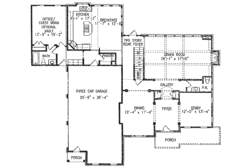 Home Plan - Floor Plan - Main Floor for Traditional House Plan #54-141 - 5 bed, 4.5 bath