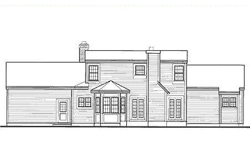 House Blueprint - Exterior - Rear Elevation for Farmhouse House Plan #3-160 - 3 bed, 2.5 bath