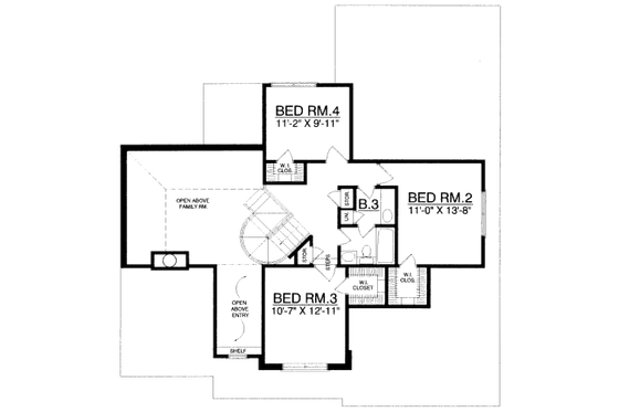 Floor Plan - Upper Floor for Country House Plan #40-425 - 4 bed, 2.5 bath